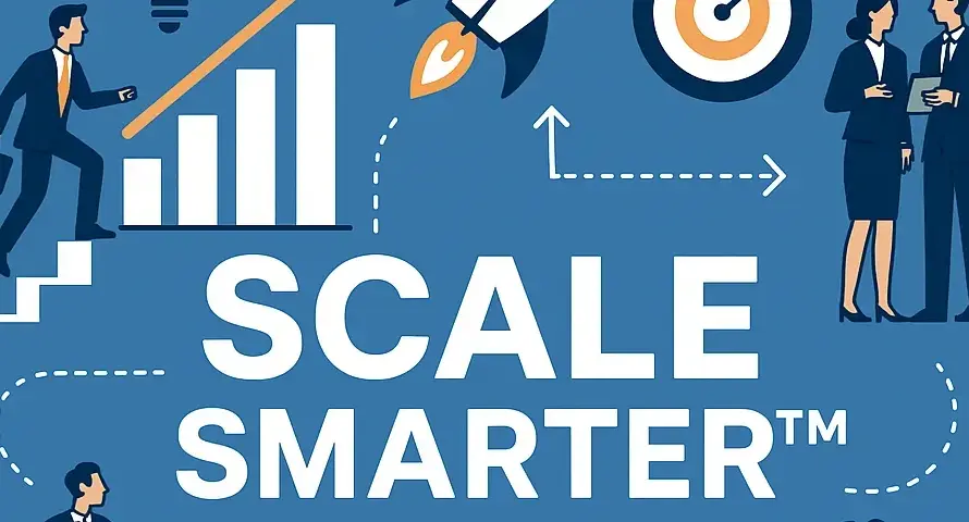 Illustration of Scale Smarter™ program showing business growth, strategy, and scalable systems