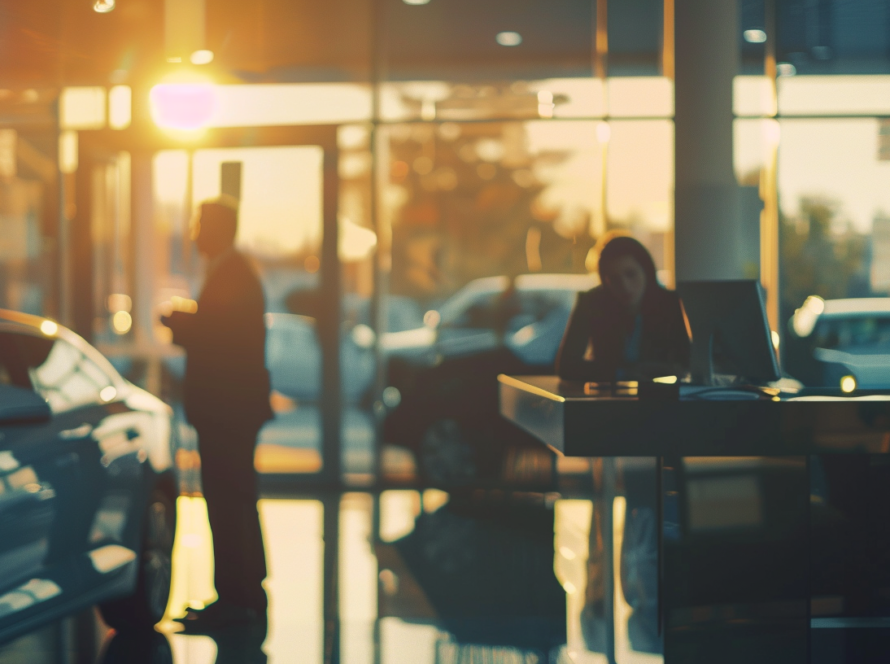 Car dealership interior showing authority layers illustrating retire off every deal pricing strategy