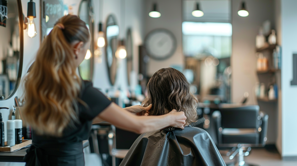 stylist performing haircut under time constraints in a retail driven service business