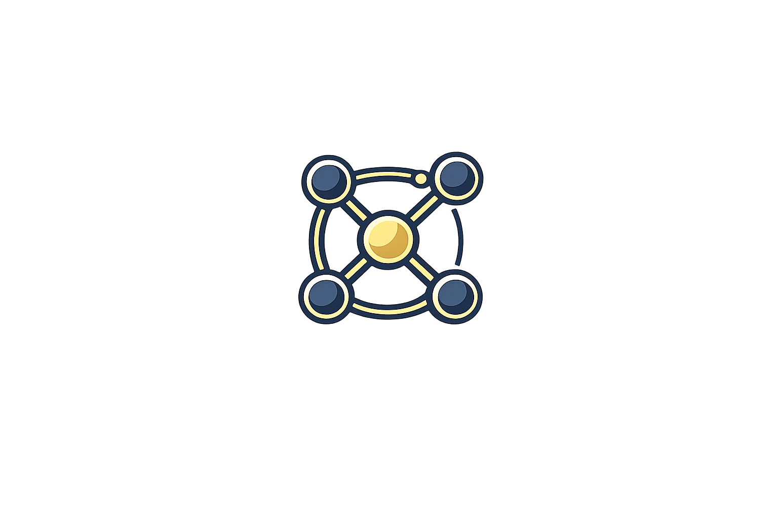 Connected framework nodes representing a repeatable operational system and structured methodology