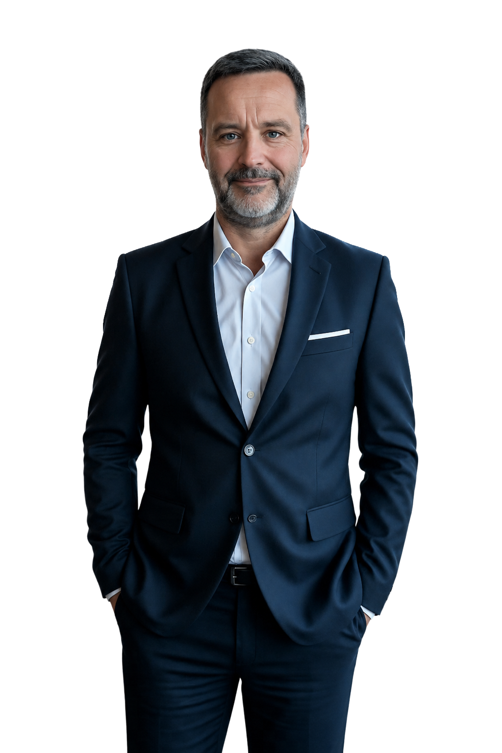 Ryan Gartrell, business operations consultant and founder of The RYAN Method, wearing a navy suit